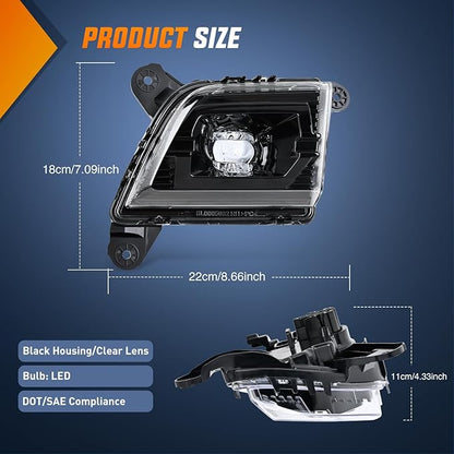 Nilight Fog Light Assembly Compatible with 2019 2020 2021 2022 2023 Chevrolet Silverado 1500 2020-2023 Chevy Silverado 2500HD 3500HD Smoke Lens Driver and Passenger Side