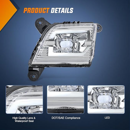 Nilight Fog Light Assembly Compatible with 2019 2020 2021 2022 2023 Chevrolet Silverado 1500 2020-2023 Chevy Silverado 2500HD 3500HD Clear Lens Driver and Passenger Side