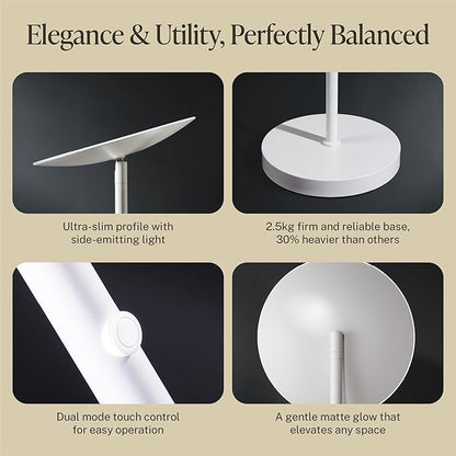 LED Torchiere Floor Lamp, 3200LM, 71" Tall Modern Torchiere Lamp in Pearl White, Stepless Dimming, Remote & Touch Control, Super Bright Light for Living Room and Bedroom, Heavy Stable Base