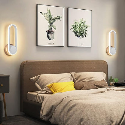 XEYOU 12W Modern Indoor Wall Sconce Rotatable 330° LED White Wall Light Fixtures for Bedroom Living Room Hotel Hallway Aisle Corridor, Warm White 3000K