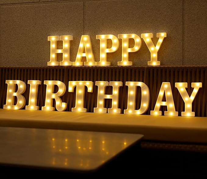 Small Led Marquee Letters, Light Up Letters, 8.58 Inch Led Letter Lights, Battery Powered Lighted Sign for Table, Party, Birthday, Christmas Decor (Letter I)