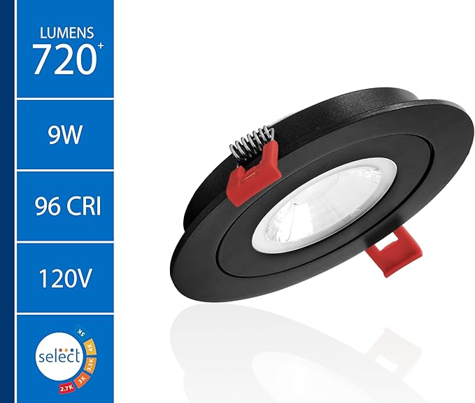 NICOR Lighting DGF43120SRDBK DGF4(v3) Canless Downlight, 4 Inches, Black