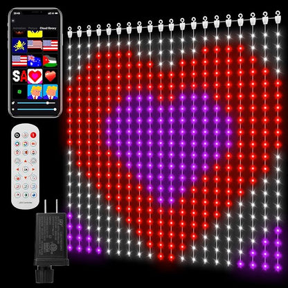 CoziTech Smart Curtain Lights 400 LED, Color Changing LED Curtains Light 6.6 * 6.6 FT, DIY Fairy String Light Curtain for Bedroom Backdrop Party Indoor Outdoor Holiday Decor (APP +Remote Control)