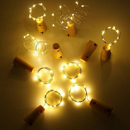 VOOKRY Wine Bottle Lights with Cork, 16 Pack 20LED Fairy Lights Battery Operated Mini Copper Wire Cork Lights for Liquor Bottles DIY Party Wedding Christmas Festival Bar Decoration(Warm White)
