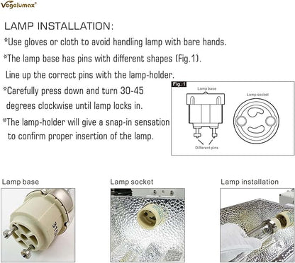 MH 315W Metal Halide Grow Light Bulb Lamp Full Spectrum CCT 10000K,High Efficiency Enhanced Blue Spectrum CDM for Flowering,Compatible with CMH 315 Grow Bulb Fixture PGZX 18 Socket,2Pack