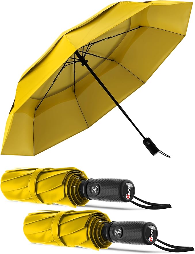 REPEL Windproof Travel Umbrella - Compact & Withstands Winds up to 85MPH , Strongest Premium Auto Folding Umbrella for Rain and Sun - Durable, Light & Portable for Women & Men , Fits Backpack & Cars