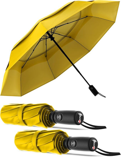 REPEL Windproof Travel Umbrella - Compact & Withstands Winds up to 85MPH , Strongest Premium Auto Folding Umbrella for Rain and Sun - Durable, Light & Portable for Women & Men , Fits Backpack & Cars