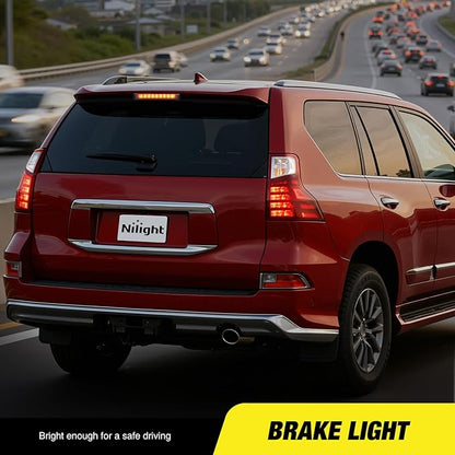 Nilight Third Brake Light Tail High Mount 3rd Stop Lights Smoked Lens Compatible with Toyota XA40 2013-2018 and GX460 2010-2019 Van SUV Rear Center Cab Lamp