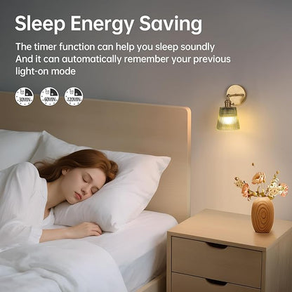 Shenmoyl Vintage Battery Operated Wall Sconce with Green Stripe Glass Lampshade Rechargeable Battery Powered Wall Light with Remote Control for Bedside Bedroom Doorway, Set of 2