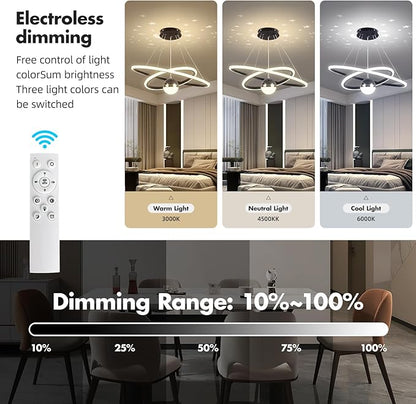 My Precious Modern Chandelier, Dimmable LED Chandelier with 3 Color Temp, Hanging Pendant Light for Kitchen Island, Modern Chandliers for Dinning Room, Bedroom, Living Room