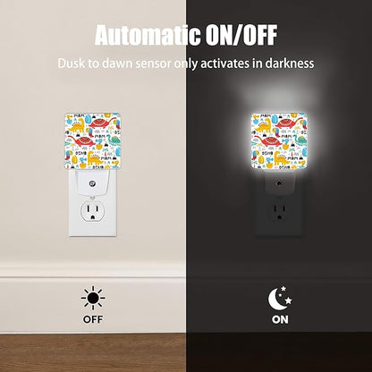 Cute Dino Night Light, Egg Night Lights Plug into Wall Decor for Bedroom, Bathroom, Hallway, Kitchen, Dusk to Dawn Sensor Nightlights for Boys Girls Women Men Room Gifts