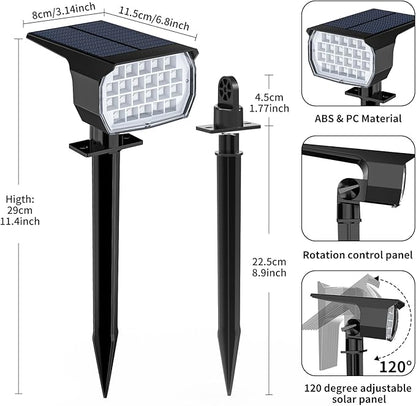 WENATY Solar Spot Lights Outdoor Color Changing, [7 Mode/6 Pack] Christmas Landscape Spotlights, Solar Lights Outdoor Waterproof, Solar Led Powered Flood Light for Outside Pathway Yard Garden Walkway