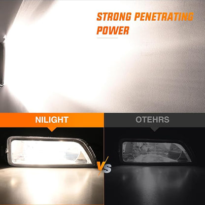 Nilight Fog Lights Assembly Compatible with 2003 2004 2005 2006 2007 Honda Accord 4Door Sedan 2004-2008 Acura TL w/H11 12V 55W Bulbs Clear Lens Driver and Passenger Side