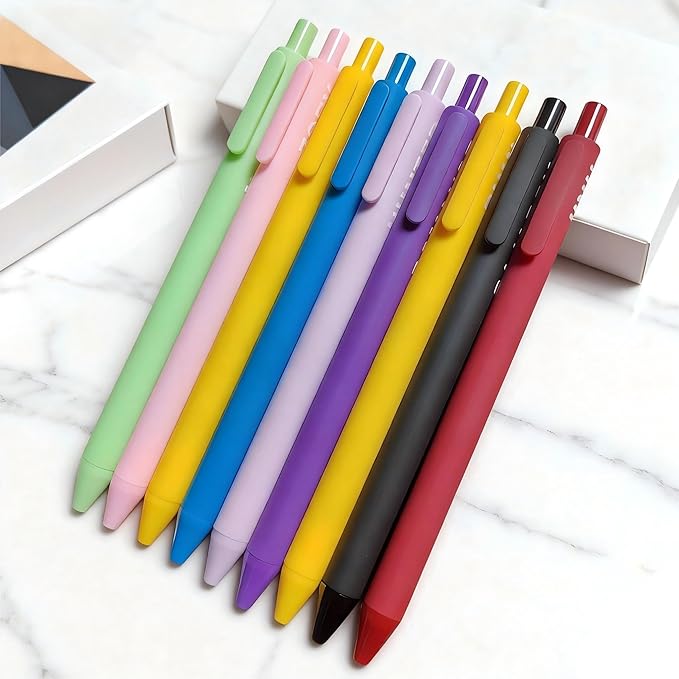 Kpop Merch Pen Set – 9 Colorful Gel Pens Inspired by Virtual Idol Characters, Black Ink Writing Pens for Fans, Cute Stationery Gift for Students & Music Lovers