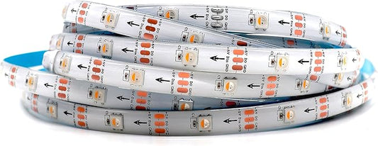 DC5V SK6812 (Similar WS2812B) RGBW RGB+Warm White lED Strip Light 30leds/Pixels/m Individually Addressable 4 Color in 1 LED Dream Color(16.4ft(5m) 150leds IP65) (No Adapter or Controller)