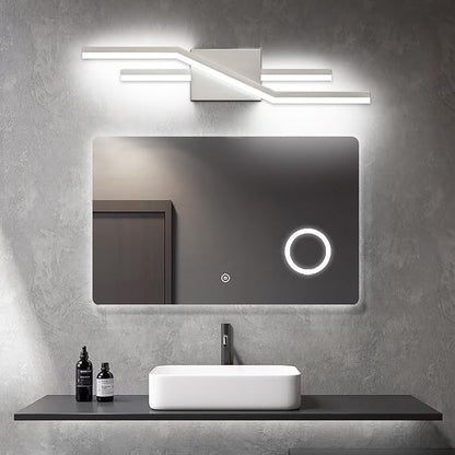 SOLFART Bathroom Light Fixtures Brushed Nickel 24 Inch Dimmable Vanity Lights Modern Led Lights for Bathroom
