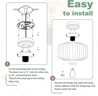 Vintage Thickened Glass Flush Mount Ceiling Light - 2 Pack Mint Green Semi Flush Mount Light Fixture Gold Chandelier Closet Light for Cottage Porch Corridor Bedroom