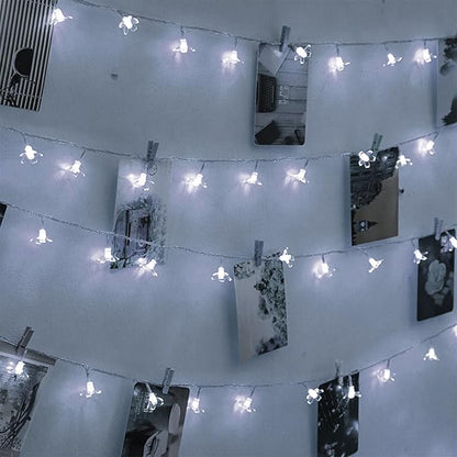 JACUXLSS Fairy Cool White Flower String Lights, 33ft 100 LED Plug in 8 Lighting Mode Cherry Blossom Indoor Wall Ceiling Window Decorations, Aesthetic Lamp Decor for Christmas Holiday Easter Bed Room