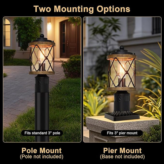 Motion Sensor Outdoor Post Lights, 4 Lighting Modes Lamp Posts Outdoor Lighting, Dusk to Dawn Waterproof Aluminum Post Lights Fixtures Pole Light for Outside Patio Yard Garden Fence Yard
