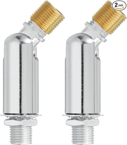 MECCANIXITY Sloped Ceiling Adapter, 180 Degree 46x15mm M10 Fine Thread Sloped Ceiling Light Fixture Adapter Kit for Ceiling Pendant Light Chandelier Track Suspend(Silver, Pack of 2)