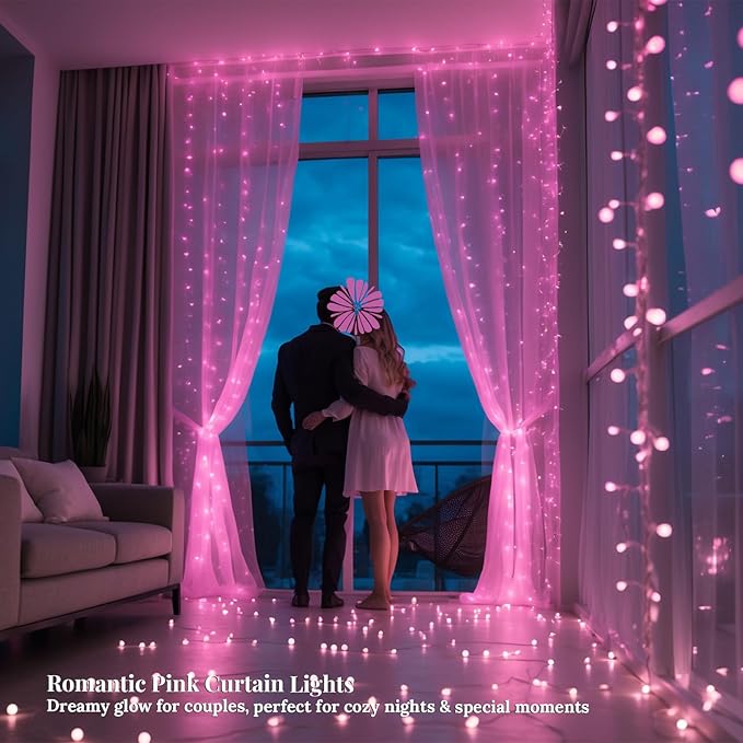 Etinga 200 LED Pink Fairy Lights, 66ft Plug-in Decorative String Lights with 8 Modes for Indoor Outdoor Bedroom Wall Tree Patio Wedding Party (Pink, 200 LED 66ft)