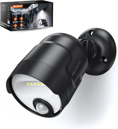 Battery Operated Motion Sensor Light Outdoor, 4000mAh Rechargeable 600 Lumen Battery Powered Spotlight Outdoor Waterproof for Porch, Garage, House (Black)
