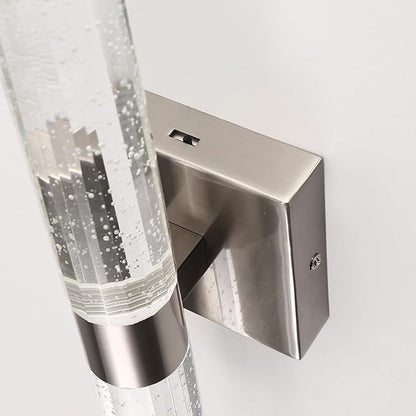 DORESshop Modern Wall Sconces Set of Two, 3CCT Crystal Bathroom Sconces Wall Light, Brushed Nickel Vanity Light Fixture, Sconce Wall Decor Set of 2, Wall Lights for Bedroom, Living Room, Hallway 18in