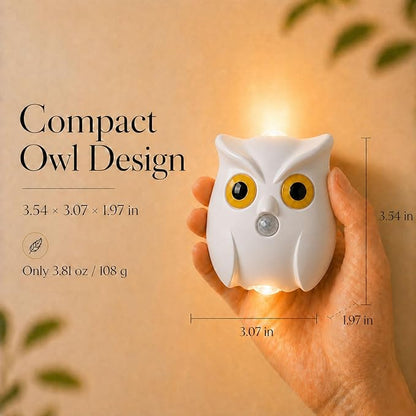 2-Pack White Owl Wall Lamp, Cute LED Night Light for Bedroom Decor, Warm Ambient Lighting for Kids Room, Nursery & Hallway, Creative Animal Wall Light, Gift for Home Decoration