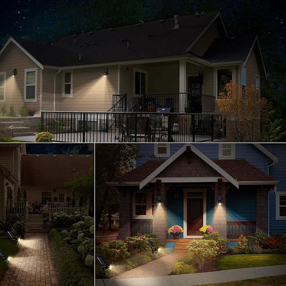 URPOWER Solar Lights Outdoor, 2-in-1 Solar Spot Lights Waterproof with 2 Lighting Modes, Adjustable Solar Powered Spotlights Auto On/Off Landscape Lights for Yard Garden Pathway, 4 Pack (Warm White)