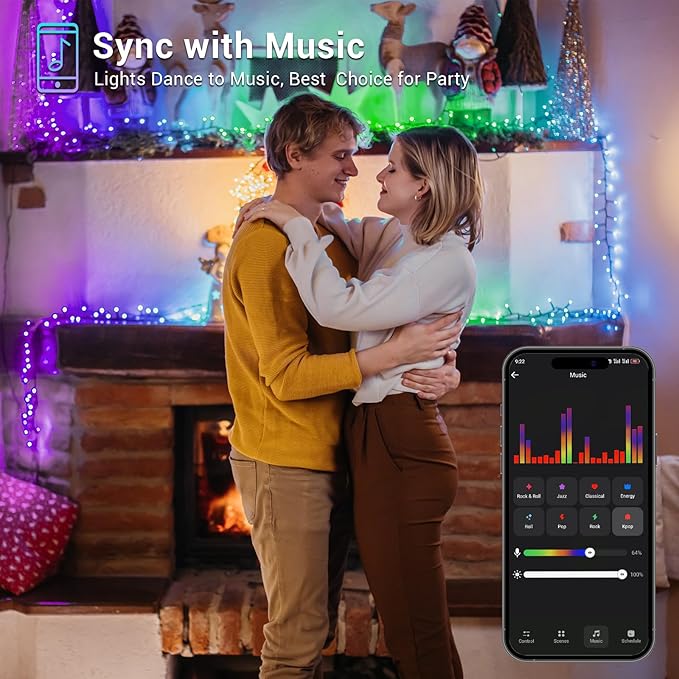 Brizled Smart Cluster Christmas Lights, 19.68FT 200 LED WiFi Cluster Fairy Lights, App Controlled RGB Color Changing Christmas Lights Works with Alexa Google Home for Holiday Xmas Party Indoor Outdoor