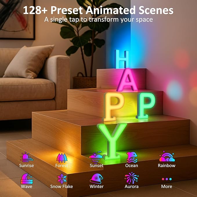 OJQ Light Up Letters Led Lights- Marquee Letters for Boy Girl Gift Room Decor Wall Lights - Music Sync Color Change Colorful, Birthday Gifts for Girl, Teen Girls Gifts Home Wall Decor