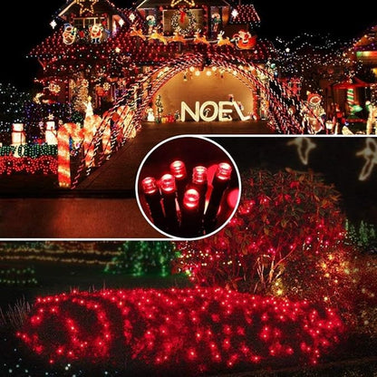 Joomer Solar String Lights, 39FT 100LED Solar Powered Outdoor Fairy Lights, Waterproof 8 Modes Twinkle String Light for Garden Patio Yard Tree Wedding Christmas Decor (Red)