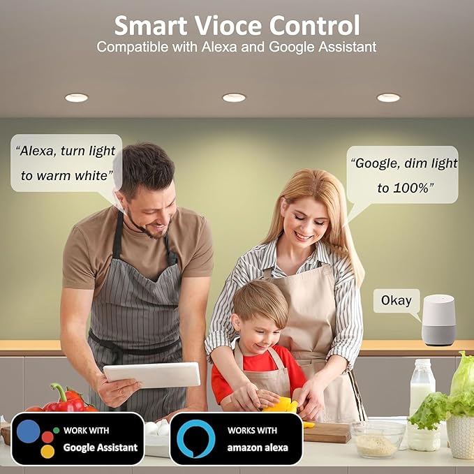Smart Recessed Lighting 2 Inch, WiFi LED Downlight 5W 120V, RGBCW Color Changing LED Recessed Ceiling Light, COB Dimmable 2700K-5000K, Compatible with Alexa/Google, Can Lights with Driver, 1 Pack