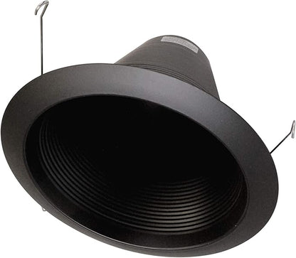 NICOR Lighting 6 inch Black Wet Location Rated Cone Baffle Trim, Fits 6 inch Housings (17550ABKWL)