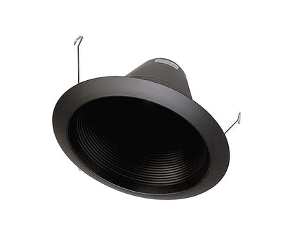 NICOR Lighting 6 inch Black Airtight Recessed Cone Baffle Trim, Fits 6 inch Housings (17550ABK)