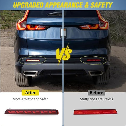 Nilight Rear Bumper Tail Light Compatible with 2023 2024 Honda CRV Red Lens LED Reflector Rear Bumper Lamps Brake Turn Signal Sequential Flashing Driving Taillights Replacement