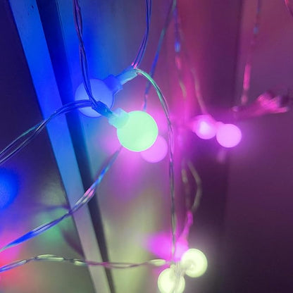 Led Globe String Lights Indoor, 10ft 11 Mode Color Changing String Lights Battery Operated Twinkle Lights with Remote Dimmable Rainbow String Lights for Classroom, Halloween, Room, Christmas