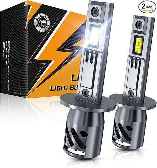Auxbeam 2026 H1 Fog Lights, Q40 Series 6500K White 18000LM H1LL Offroad Lights, Plug and Play, Pack of 2