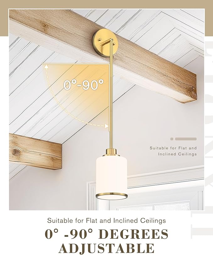 Beionxii Brushed Gold Pendant Lights Kitchen Island, Modern Kitchen Pendant Lighting Over Island, Hanging Lights with Clear Glass for Sink, Dining Room, Entryway, BX-PL02BG