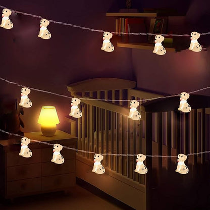 1.65M Cute Animal Dog Shape 10 Led Fairy Lights Spotty Dog String Lights USB Powered for Halloween Christmas Thanksgiving Home Party Children Kids Bedroom Decoration (Spotty Dog)