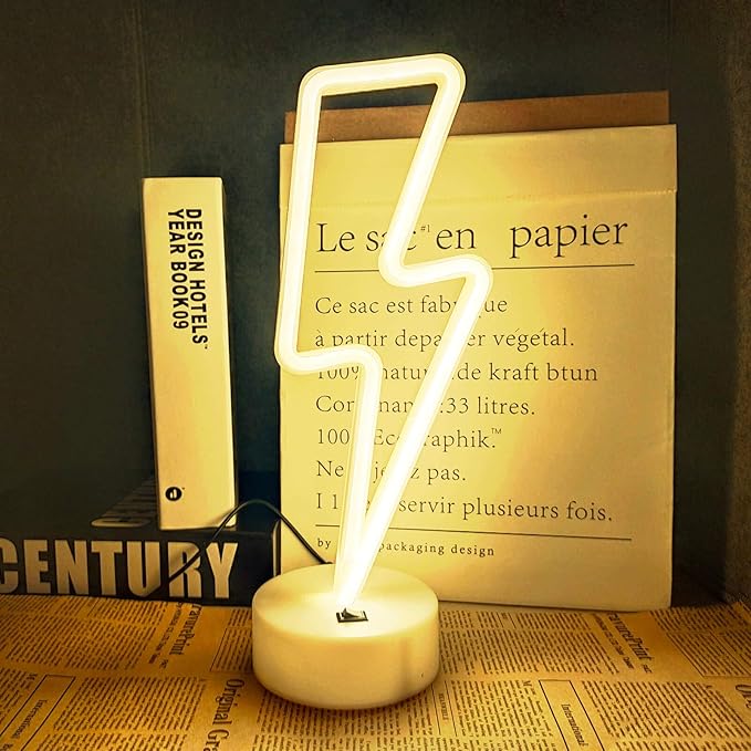 Neon Sign - Cute Room Decor, USB/Battery Powered LED Lights for Bedroom, Gift for Teen Girls with Holder (Warm White)