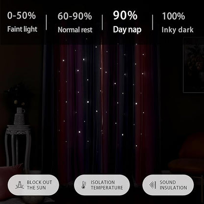 XiDi Curtains for Girls Bedroom Kids Room Unicorn Princess Theme Home Decor 84 inches Length Grey/Pink/Purple, W52 X L84 2 Panels