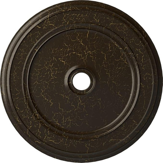 Ekena Millwork CM41CLSHC Classic Ceiling Medallion, 41 1/8"OD x 4"ID x 2 1/8"P, Hand-Painted Stone Hearth Crackle