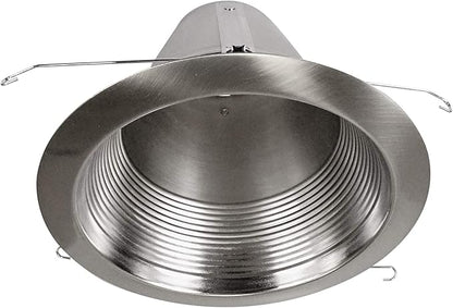 NICOR Lighting 6 inch Nickel Wet Location Rated Cone Baffle Trim, Fits 6 inch Housings (17550ANKWL)