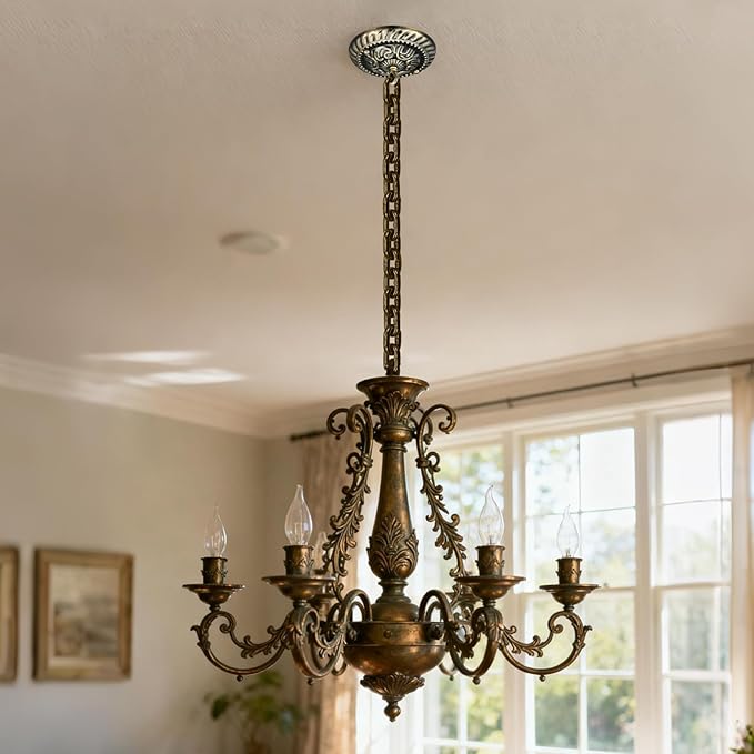 Homoyoyo Chandelier Canopy with Hook:Vintage Chandelier Ceiling Plate with Retro Pendant Light Canopy Decorative Kit for DIY Homeowners,Lighting Professionals for Pendant Satin Brass Easy Installatio
