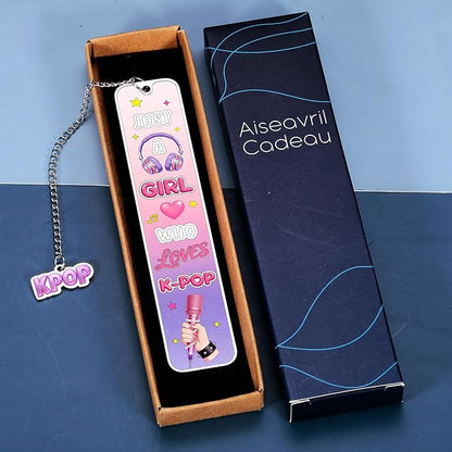 K Pop Baptism First Communion Kpop Merchandise K-pop Merch K-Pop Gifts for Girls Teen K Pop Bookmark K Pop Accessories Just a Girl Who Love Kpop Bookmark School Supplies Birthday Party Book Lovers