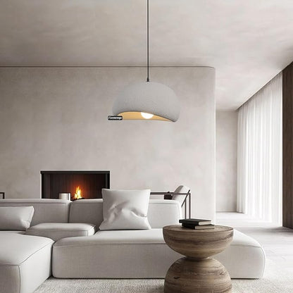 15.7in Wabi Sabi Pendant Light, Kitchen Island Lighting Fixture Ceiling Mount Japanese Lamp Japandi Chandelier for Dining Living Room Hallway Bedroom Restaurant Hanging Lamp, Grey 1 Pack