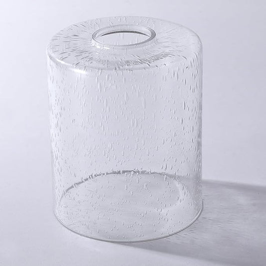 1 Pack Seeded Glass Lamp Shade Replacement, 5.7 in Height, 4.72 in Diameter, 1.7inch Fitter Opening, Bubble Seeded Glass Replacement for Wall sconces, Chandeliers and Bathroom Vanity Lights.