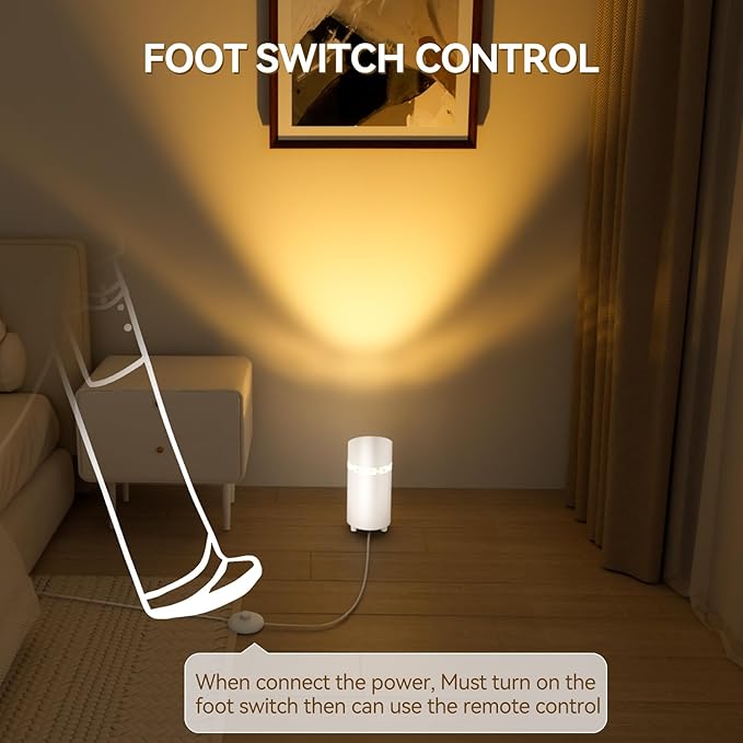 2 Pack Uplights Indoor Floor Can Lights, RGBW Spotlight Indoor with Foot Switch for Living Room Corner Sofa House Plant Wall Artwork Decor