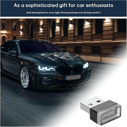 Dickno 7 PCS USB LED Car Interior Atmosphere Lamp, Portable Mini LED Night Light, Plug-in USB Interface Trunk Ambient Lighting Kit, Universal Vehicle Interior Accessories (Multi-Colour)